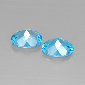 캐럿 천연 스위스 블루 토파즈 보석, 타원형 컷, 10.3×8.3 mm, VVS-VS