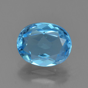 2.26캐럿 천연 스카이 블루 토파즈, 타원형 컷, 8.9×7.1 mm, VS