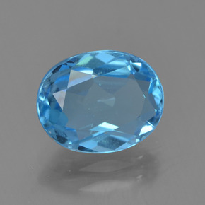 2.26캐럿 천연 스카이 블루 토파즈, 타원형 컷, 8.9×7.1 mm, VS