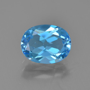 2.31캐럿 천연 스카이 블루 토파즈, 타원형 컷, 9.1×7 mm, VS