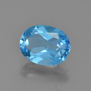 2.31캐럿 천연 스카이 블루 토파즈, 타원형 컷, 9.1×7 mm, VS