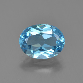1.99캐럿 천연 스카이 블루 토파즈, 타원형 컷, 8.9×6.8 mm, VVS