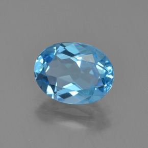 1.99캐럿 천연 스카이 블루 토파즈, 타원형 컷, 8.9×6.8 mm, VVS