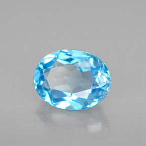 2.50캐럿 천연 스위스 블루 토파즈, 타원형 컷, 9×7 mm, VVS