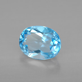 2.46캐럿 천연 스위스 블루 토파즈, 타원형 컷, 9.1×7 mm, VVS