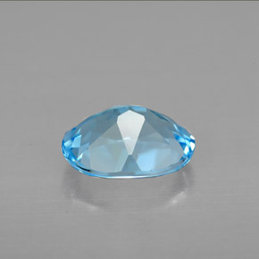 2.17캐럿 천연 스위스 블루 토파즈, 타원형 컷, 9×7 mm, VVS