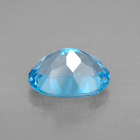 3.27캐럿 천연 스위스 블루 토파즈, 타원형 컷, 10.1×8 mm, VVS-VS