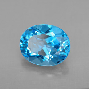 3.51캐럿 천연 스위스 블루 토파즈, 타원형 컷, 10.1×8.2 mm, VVS-VS