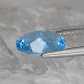 2.89캐럿 천연 스위스 블루 토파즈, 타원형 컷, 10.1×8.2 mm, VVS