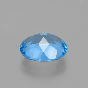 2.98캐럿 천연 스위스 블루 토파즈, 타원형 컷, 9.8×8.1 mm, VVS