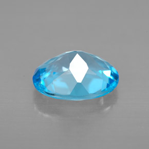 3.08캐럿 천연 스위스 블루 토파즈, 타원형 컷, 10.1×8.2 mm, VVS