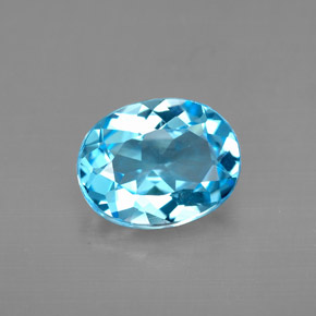 2.79캐럿 천연 스위스 블루 토파즈, 타원형 컷, 9.9×7.8 mm, VVS