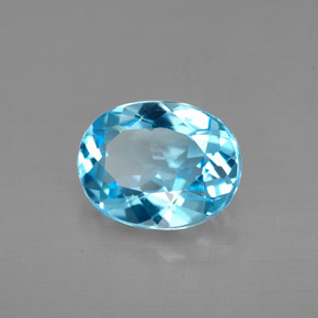 2.79캐럿 천연 스위스 블루 토파즈, 타원형 컷, 9.9×7.8 mm, VVS