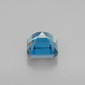 1.62캐럿 천연 런던 블루 토파즈, 에메랄드 컷, 6.1×6.1 mm, VVS-VS
