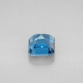 1.49캐럿 천연 런던 블루 토파즈, 에메랄드 컷, 6×5.9 mm, VVS-VS