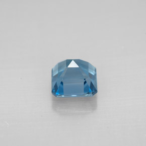 1.52캐럿 천연 런던 블루 토파즈, 에메랄드 컷, 5.9×5.9 mm, VVS-VS