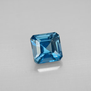 1.47캐럿 천연 런던 블루 토파즈, 에메랄드 컷, 6.1×6 mm, VVS-VS