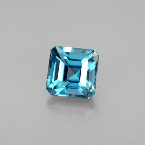 1.57캐럿 천연 런던 블루 토파즈, 에메랄드 컷, 6.1×6 mm, VVS-VS