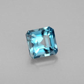 1.57캐럿 천연 런던 블루 토파즈, 에메랄드 컷, 6.1×6 mm, VVS-VS