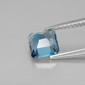 1.57캐럿 천연 런던 블루 토파즈, 에메랄드 컷, 6.1×6 mm, VVS-VS