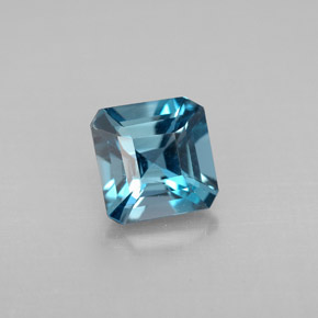 1.35캐럿 천연 런던 블루 토파즈, 에메랄드 컷, 6.1×6 mm, VVS-VS