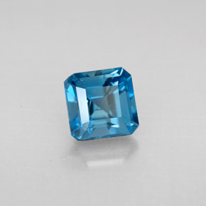 1.61캐럿 천연 런던 블루 토파즈, 에메랄드 컷, 6.1×6 mm, VVS-VS