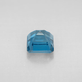 1.64캐럿 천연 런던 블루 토파즈, 에메랄드 컷, 6.1×6 mm, VVS-VS