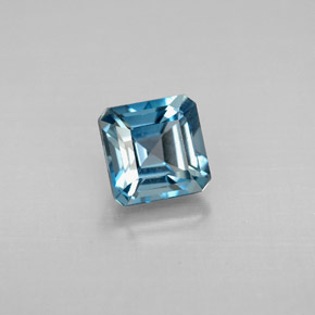 1.61캐럿 천연 런던 블루 토파즈, 에메랄드 컷, 6.1×6 mm, VVS-VS