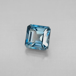 1.61캐럿 천연 런던 블루 토파즈, 에메랄드 컷, 6.1×6 mm, VVS-VS