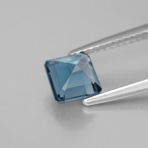 1.50캐럿 천연 런던 블루 토파즈, 에메랄드 컷, 6.1×6.1 mm, VVS-VS