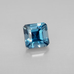 1.57캐럿 천연 런던 블루 토파즈, 에메랄드 컷, 6.1×6 mm, VVS-VS