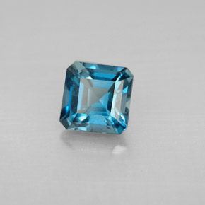 1.50캐럿 천연 런던 블루 토파즈, 에메랄드 컷, 6.1×6.1 mm, VVS-VS