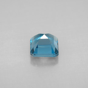 1.57캐럿 천연 런던 블루 토파즈, 에메랄드 컷, 6.1×6.1 mm, VS