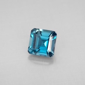 1.46캐럿 천연 런던 블루 토파즈, 에메랄드 컷, 6×6 mm, VVS-VS