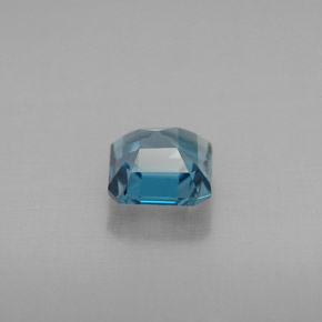 1.42캐럿 천연 런던 블루 토파즈, 에메랄드 컷, 6.1×6.1 mm, VVS-VS