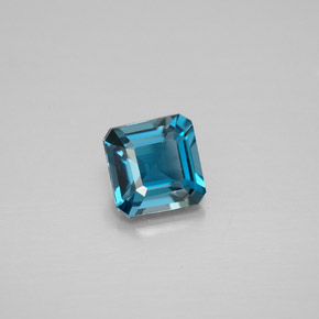 1.30캐럿 천연 런던 블루 토파즈, 에메랄드 컷, 6.1×6 mm, VVS-VS