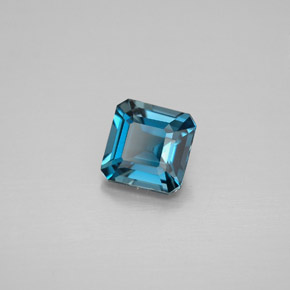 1.30캐럿 천연 런던 블루 토파즈, 에메랄드 컷, 6.1×6 mm, VVS-VS