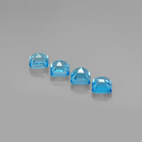 캐럿 천연 스위스 블루 토파즈 보석, 에메랄드 컷, 6.1×6 mm, VVS