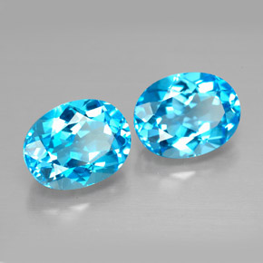 캐럿 천연 스위스 블루 토파즈 보석, 타원형 컷, 9.1×7.1 mm, VVS-VS