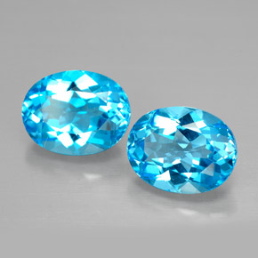 캐럿 천연 스위스 블루 토파즈 보석, 타원형 컷, 9.1×7.1 mm, VVS-VS