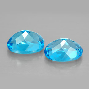 캐럿 천연 스위스 블루 토파즈 보석, 타원형 컷, 9.1×7.1 mm, VVS-VS