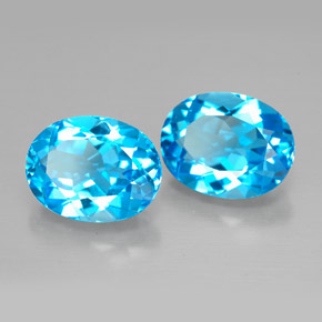 캐럿 천연 스위스 블루 토파즈 보석, 타원형 컷, 9.1×7.1 mm, VVS