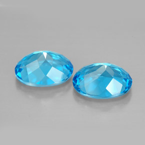 캐럿 천연 스위스 블루 토파즈 보석, 타원형 컷, 9.1×7.1 mm, VVS