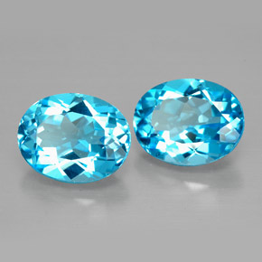 캐럿 천연 스위스 블루 토파즈 보석, 타원형 컷, 9.1×7.1 mm, VVS