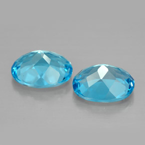 캐럿 천연 스위스 블루 토파즈 보석, 타원형 컷, 9.1×7.1 mm, VVS