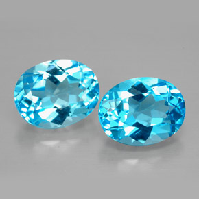 캐럿 천연 스위스 블루 토파즈 보석, 타원형 컷, 9.1×7.1 mm, VVS-VS