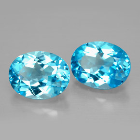 캐럿 천연 스위스 블루 토파즈 보석, 타원형 컷, 9.1×7.1 mm, VVS-VS
