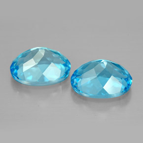 캐럿 천연 스위스 블루 토파즈 보석, 타원형 컷, 9.1×7.1 mm, VVS-VS