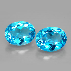 캐럿 천연 스위스 블루 토파즈 보석, 타원형 컷, 9.1×7.1 mm, VVS