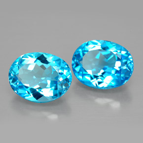 캐럿 천연 스위스 블루 토파즈 보석, 타원형 컷, 9.1×7.1 mm, VVS